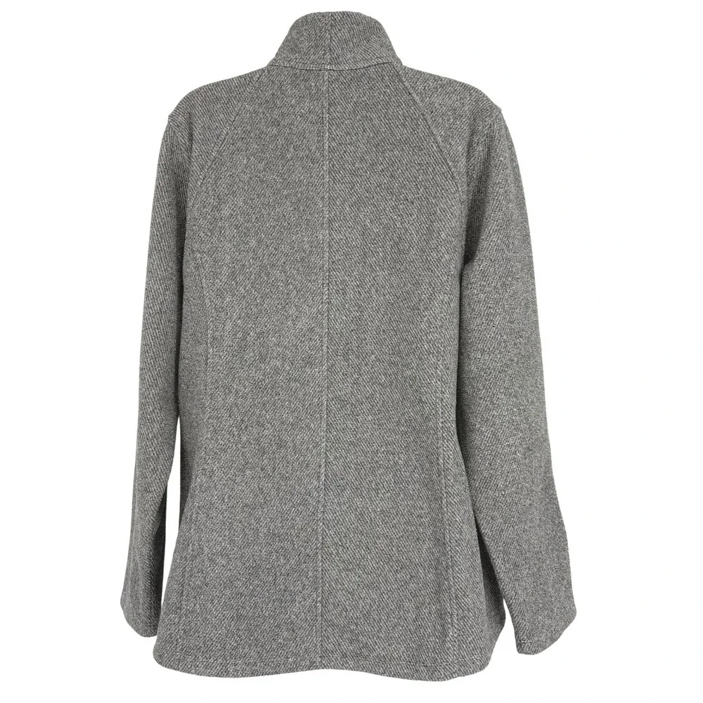 Athleta Stroll Fleece Full Zip‎ Jacket Heathered Grey XL Mock Neck Activewear